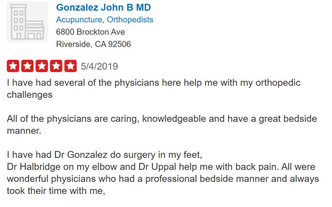 Is Orthopedic Medical Group of Riverside Using Fake Reviews To Improve Their Horrible Image?